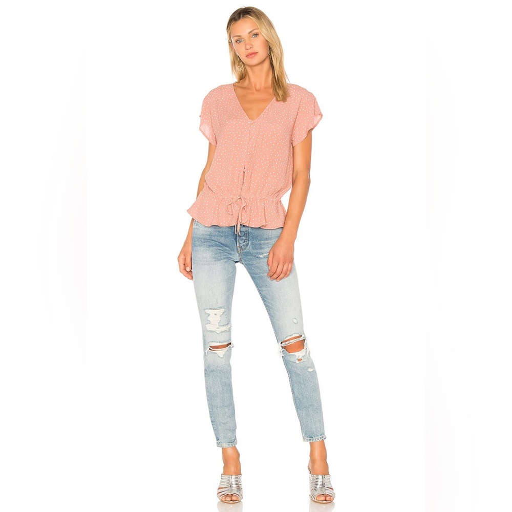 Rails Bretton Blouse in Rosewood Mini Hearts | size xs